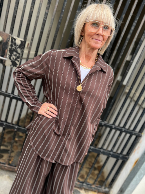 Alva Brown Stripe Shirt